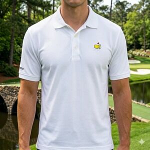 Masters Collection Polo Shirt Mens Large White Pima Cotton Augusta National